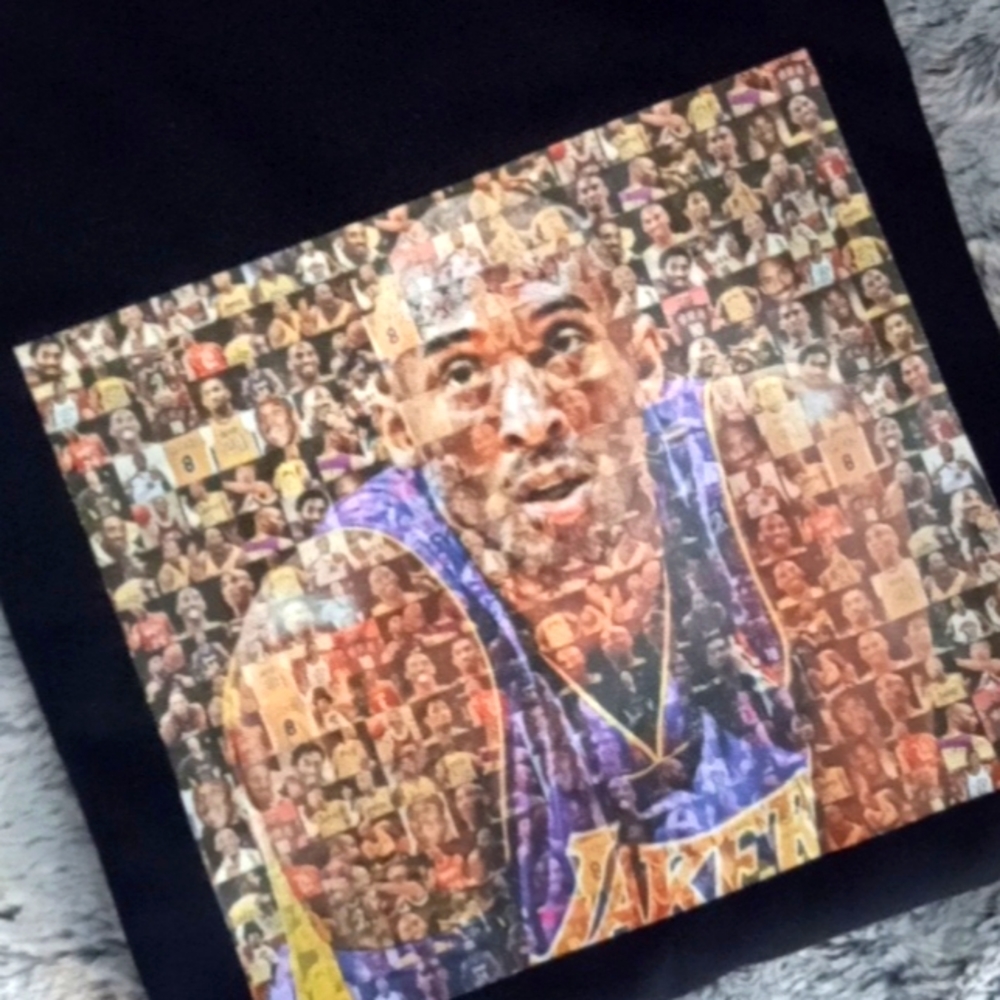KOBE BRYANT COLLAGE 24 BLACK MAMBA TSHIRT CUSTOM